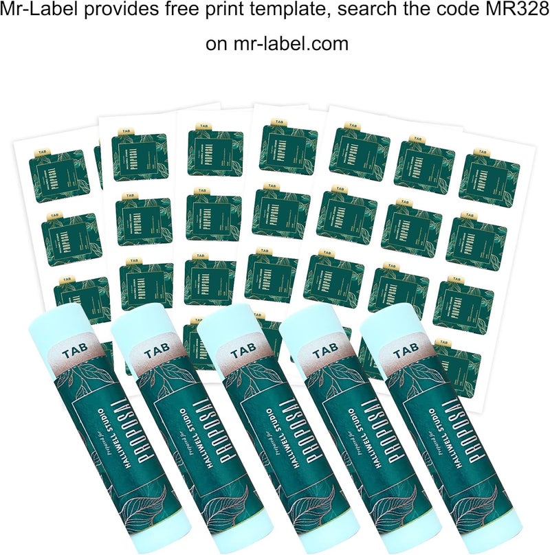 MR-LABEL White Lip Balm Labels with Tamper Tab - Waterproof & Tear-Resistant - for Inkjet & Laser Printer - 2-3/16" x 2-1/8" on Letter Sheet (120 Labels) - Image 2